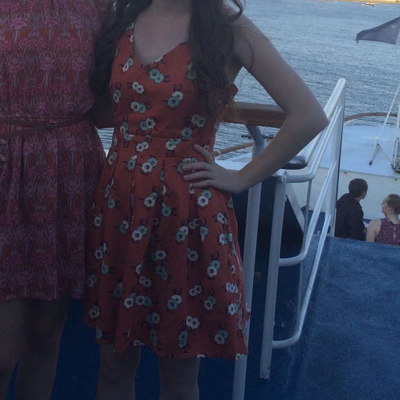 ModCloth Orange Floral Dress - Picture 4 of 4